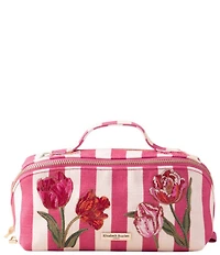 Elizabeth Scarlett Tulip Stripe Cotton Open Flat Makeup Bag