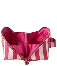 Elizabeth Scarlett Tulip Stripe Cotton Open Flat Makeup Bag
