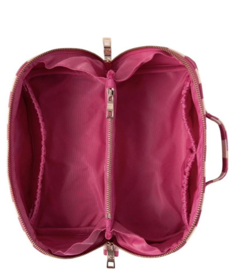 Elizabeth Scarlett Tulip Stripe Cotton Open Flat Makeup Bag