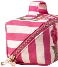 Elizabeth Scarlett Tulip Stripe Cotton Open Flat Makeup Bag