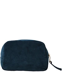 Elizabeth Scarlett Turtle Conservation Marine Navy Velvet Makeup Bag