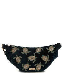 Elizabeth Scarlett Turtle Conservation Velvet Crossbody Sling Bag