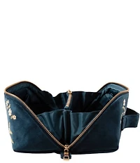 Elizabeth Scarlett Wild Rose Velvet Open Flat Makeup Bag