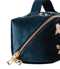 Elizabeth Scarlett Wild Rose Velvet Open Flat Makeup Bag