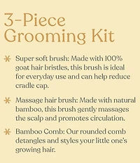 EllaOla 3-Piece Bamboo Brush & Comb Set