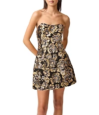 ELLIATT Celeste Mesh Tulip Sequin Strapless Sleeveless Mini Dress