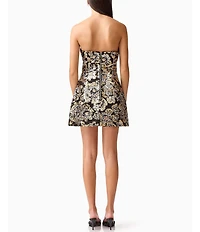 ELLIATT Celeste Mesh Tulip Sequin Strapless Sleeveless Mini Dress