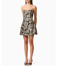 ELLIATT Celeste Mesh Tulip Sequin Strapless Sleeveless Mini Dress