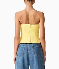 ELLIATT Hope Stretch Crepe Strapless Halter Neck Sleeveless 3D Floral Applique Top