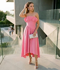 ELLIATT Laurel Ruffled Strapless Maxi Dress