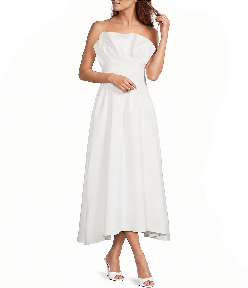 ELLIATT Laurel Ruffled Strapless Maxi Dress