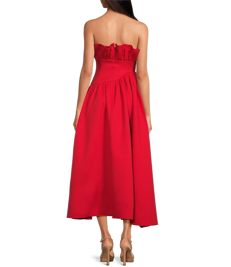 ELLIATT Laurel Ruffled Strapless Maxi Dress