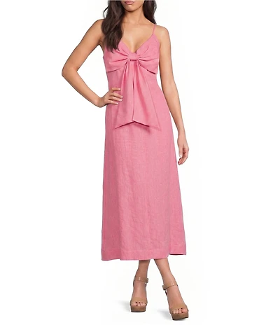 ELLIATT Miri V-Neck Sleeveless Bow Midi Dress