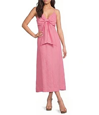 ELLIATT Miri V-Neck Sleeveless Bow Midi Dress