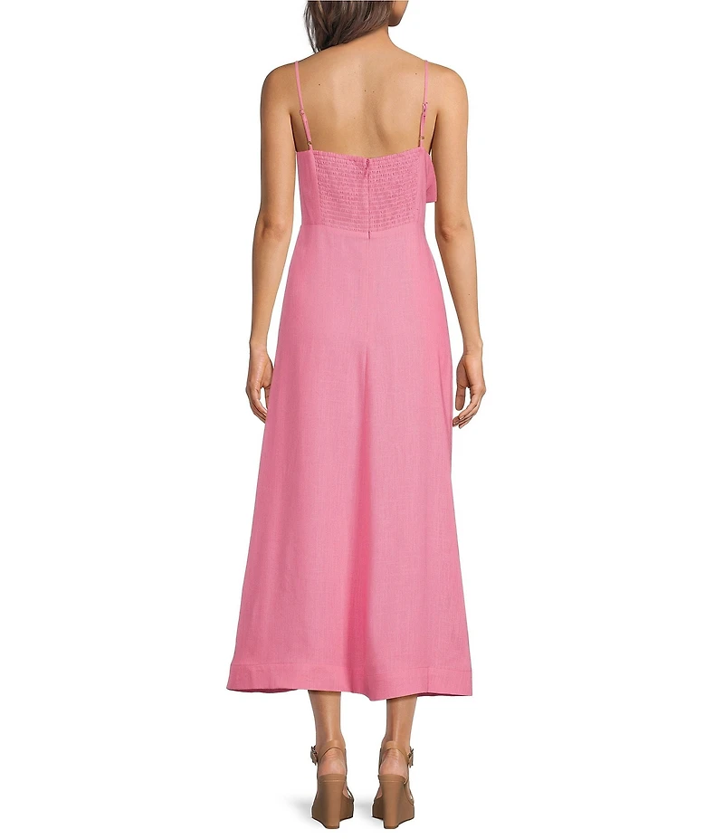 ELLIATT Miri V-Neck Sleeveless Bow Midi Dress