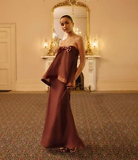 ELLIATT Rosera Satin Bow Maxi Dress