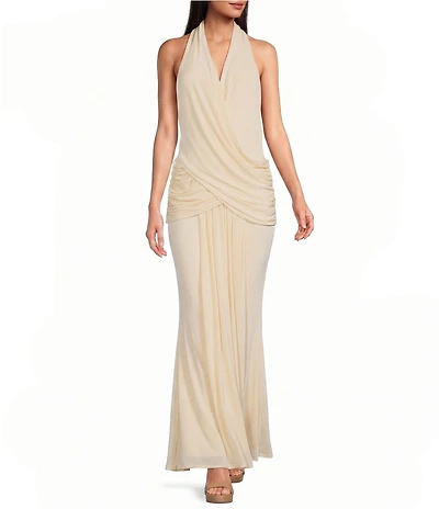 ELLIATT Simone Halter Cowl Neck Sleeveless Dress