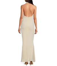 ELLIATT Simone Halter Cowl Neck Sleeveless Dress
