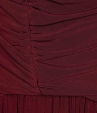 ELLIATT Simone High Boat Neck Long Sleeve Drop Waist Gown