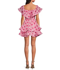 ELLIATT Sola Georgette Polka Dot Off-The-Shoulder Mini Dress