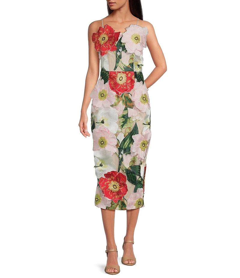 ELLIATT Solara Floral Strapless Midi Dress