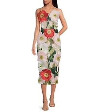ELLIATT Solara Floral Strapless Midi Dress