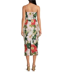 ELLIATT Solara Floral Strapless Midi Dress