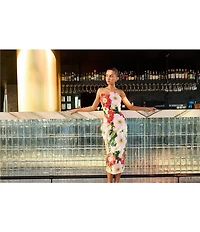 ELLIATT Solara Floral Strapless Midi Dress