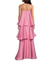 ELLIATT Tilly Texture Satin Square Neck Sleeveless Maxi Dress
