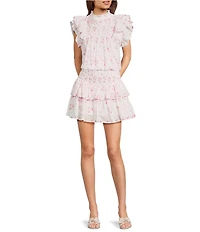 Ellie Ruched Ruffle Tiered Skort