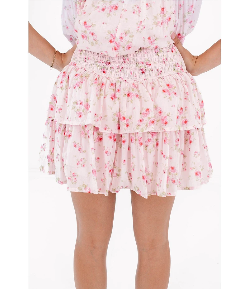 Ellie Ruched Ruffle Tiered Skort