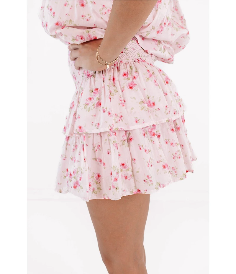 Ellie Ruched Ruffle Tiered Skort