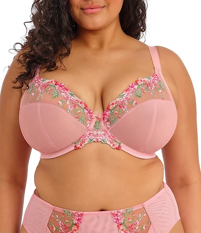Elomi Aerith Cut & Sewn Floral Embroidered Plunge Underwire Bra