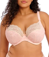 Elomi Lucie Floral Print Full Busted Underwire Stretch Plunge Bra