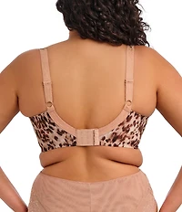 Elomi Lucie Leopard Print Full Busted Underwire Stretch Plunge Bra