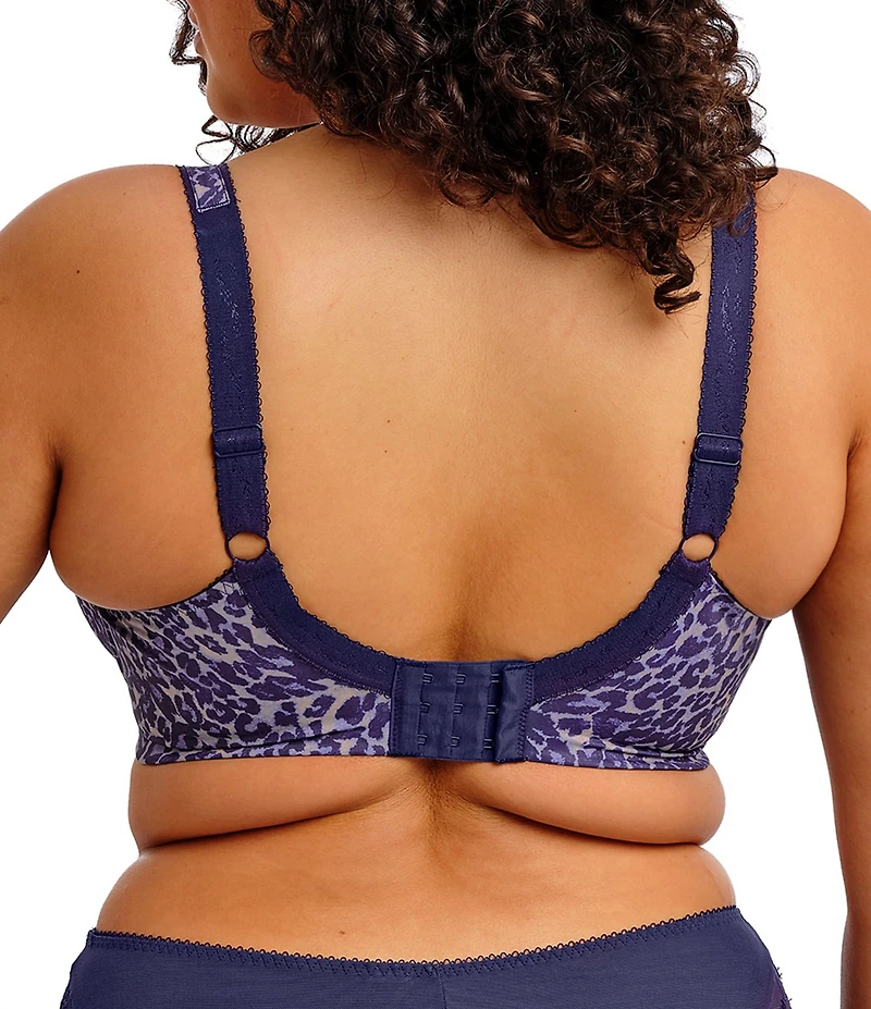 Elomi Lucie Leopard Print Full Busted Underwire Stretch Plunge Bra