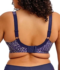 Elomi Lucie Leopard Print Full Busted Underwire Stretch Plunge Bra