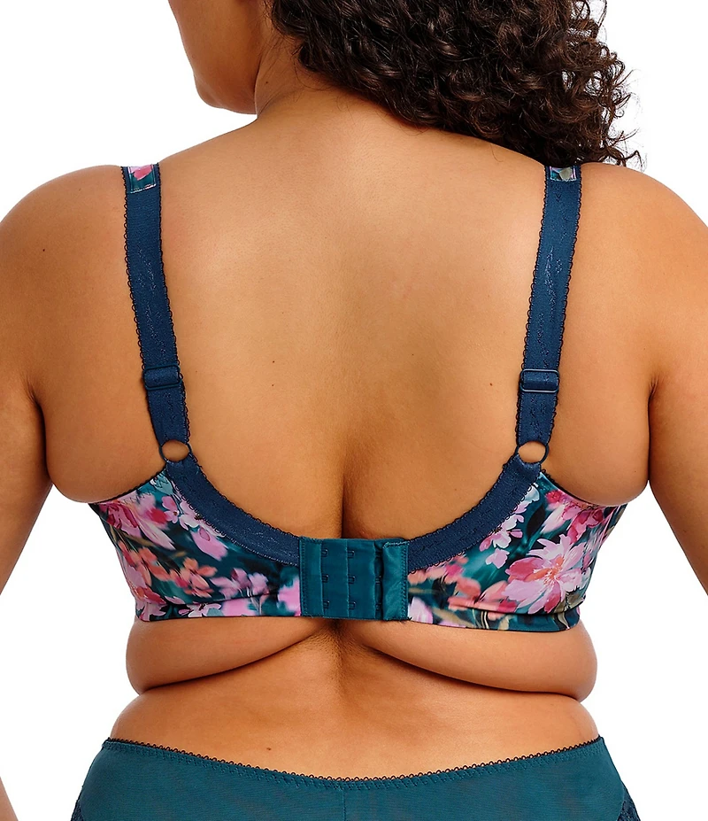 Elomi Lucie Tea Floral Print Full Busted Underwire Stretch Plunge Bra