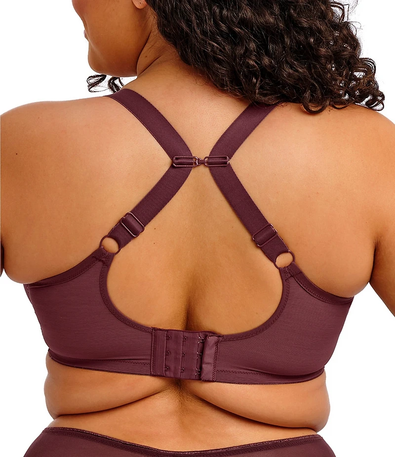 Elomi Matilda Embroidered Sheer Plunging Convertible U-Back to Racerback Contour Wire Full-Busted Bra