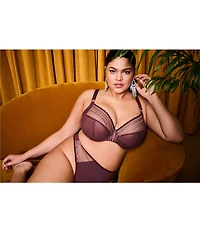 Elomi Matilda Embroidered Sheer Plunging Convertible U-Back to Racerback Contour Wire Full-Busted Bra