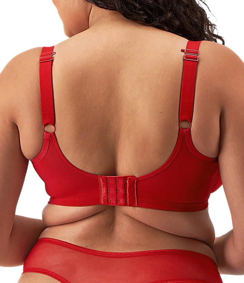 Elomi Matilda Embroidered Sheer Plunging Convertible U-Back to Racerback Contour Wire Full-Busted Bra