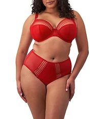Elomi Matilda Embroidered Sheer Plunging Convertible U-Back to Racerback Contour Wire Full-Busted Bra