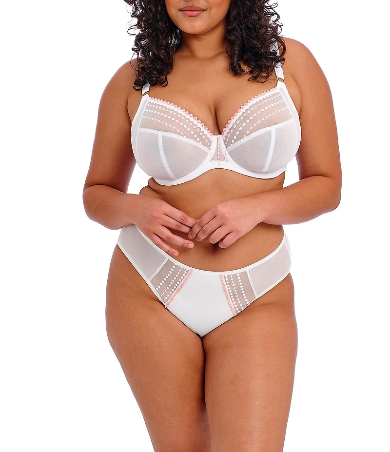 Elomi Matilda Embroidered Sheer Plunging Convertible U-Back to Racerback Contour Wire Full-Busted Bra
