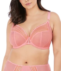 Elomi Matilda Embroidered Sheer Plunging Convertible U-Back to Racerback Contour Wire Full-Busted Bra