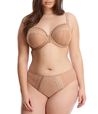 Elomi Matilda Embroidered Sheer Plunging Convertible U-Back to Racerback Contour Wire Full-Busted Bra