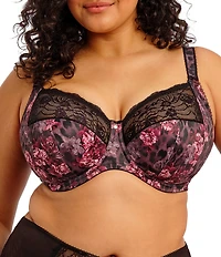 Elomi Morgan Lace-Trimmed Floral Full-Busted Contour U-Back Underwire Bra