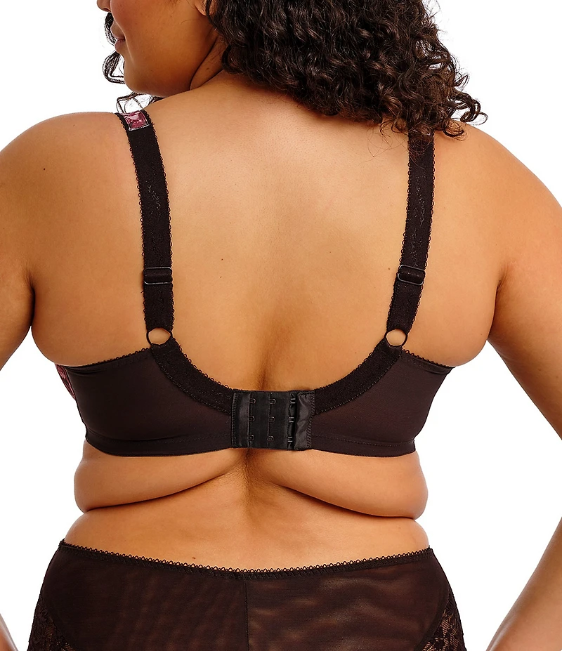 Elomi Morgan Lace-Trimmed Floral Full-Busted Contour U-Back Underwire Bra