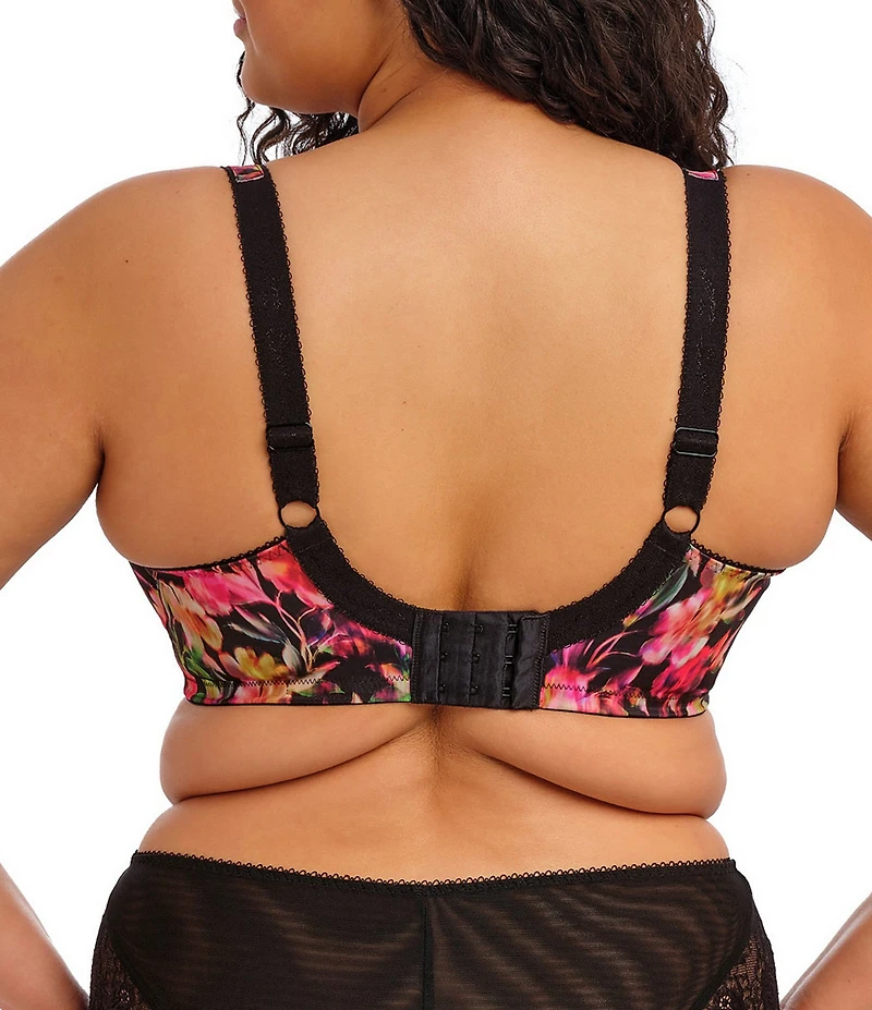 Elomi Morgan Lace-Trimmed Floral Full-Busted Contour U-Back Underwire Bra