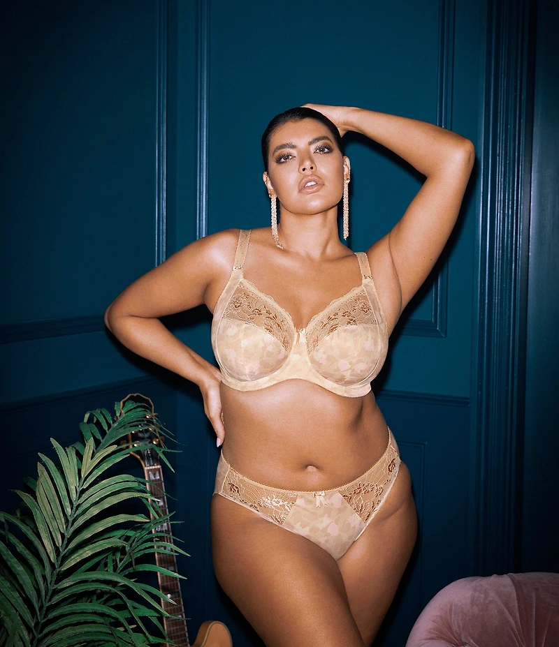 Elomi Morgan Lace-Trimmed Full-Busted Contour U-Back Underwire Bra
