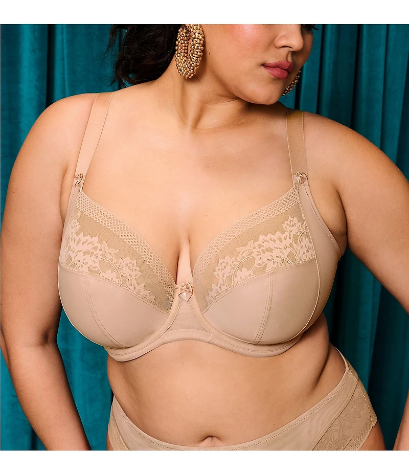 Elomi Nerina Full Busted Underwire Stretch Lace Plunge Bra